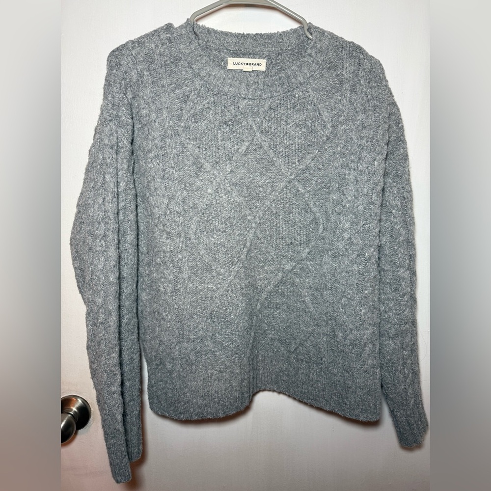 Lucky Brand Heather Gray Knit Pullover